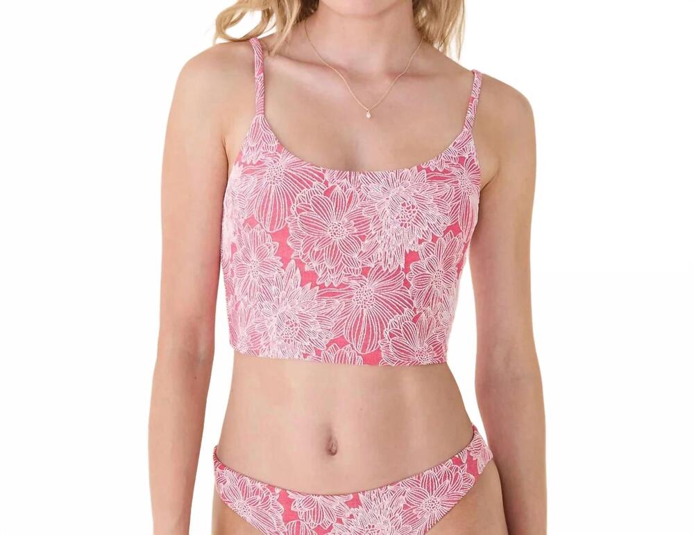 NEW ANDIE SWIM amalfi tankini top in peachy garden jacquard
